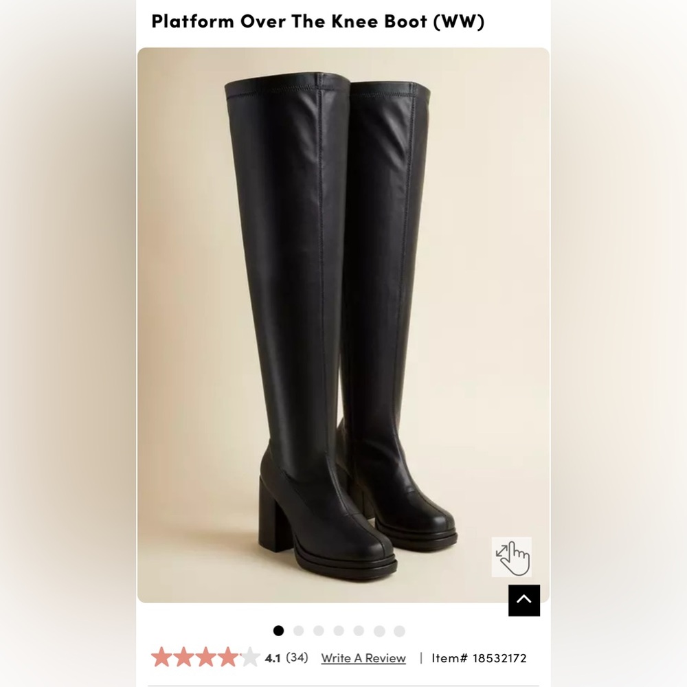 Torrid Wide Width, Extra Wide Calf Over the Knee Black Platform Boots